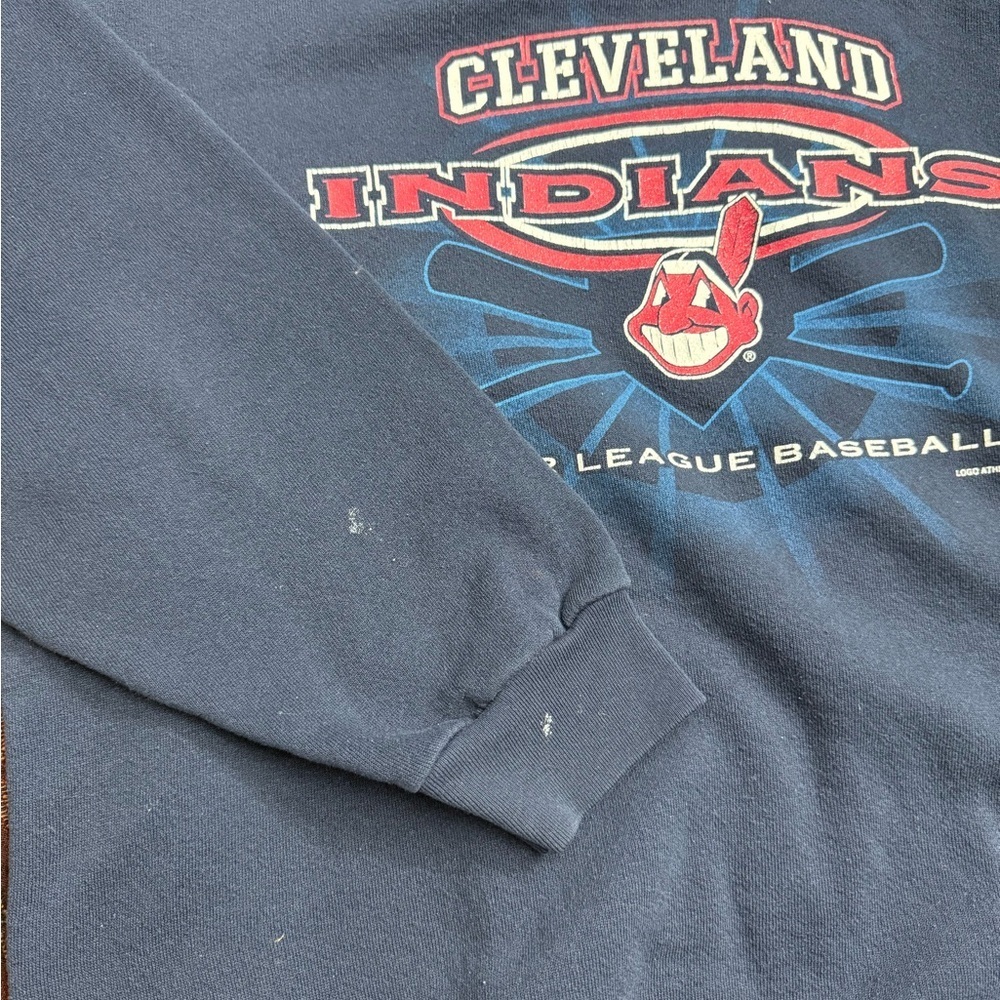 90s Logo 7 Cleveland Indians Crewneck Sweater - Picture 9 of 9